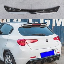 Alfa Romeo Giulietta 스포일러 ABS 플라스틱 탄소 섬유룩 해치백 SUV 루프 리어 윙 바디 키트 액세서리, 01 Bright black