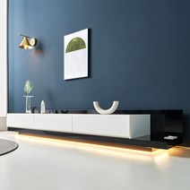 발렌 확장형 티비다이 TV 선반 장식장 낮은 거실장 LED형, 우형(정면에서 바라봤을때), 그레이오크