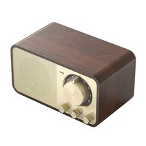 나무 블루투스 호환 5.0 스피커 레트로 클래식 사운드 박스 스테레오 서라운드 슈퍼베이스 서브 우퍼 aux fm 라디오 컴퓨터 pc, 활기 없는