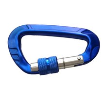 로프클램프 좌우측 등강기 등산 암벽등반 어센더 1PCS 12KN 야외 D 모양 알루미늄 Carabiner Screwgate 잠, 한개옵션0
