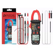 ST184 디지털 클램프 멀티 미터 6000 카운트 전문 측정 실제 RMS AC/DC 전압 전류 테스터 Hz 커패시턴스 옴, [01] 빨간