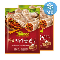 롯데푸드 쉐푸드 매콤오징어 롤만두 4봉 / 330g + 330g 2묶음