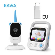 베이비모니터 스마트홈 펫 강아지 카메라 CCTV KAWA-2K 베이비 모니터 전자 나이트 비전 비디오 인터폰 24 시간 녹화 재생 4 배 줌 1300ft 범위 울음 경고 S5, [01] EU Plug
