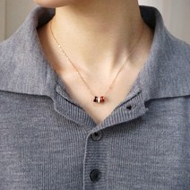 써지컬스틸 쓰리컬러링 목걸이 로즈골드 핑크골드 여자 여성 화이트 레드 블랙