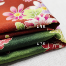 면 나염 100 철릭 2 종 (1223-2) 나염이 화사한 꽃무늬 30수 원단, 딥레드