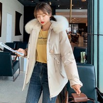 헤이슈 소프트 밍크 퍼 안감 여성 패딩 데일리 야상점퍼 겨울