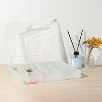 유아이원 다용도 소품 알약 정리 칸칸이 반투명케이스, 손잡이 화이트