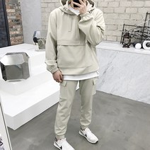 용된다 남자 후드 아노락 조거 트레이닝 세트