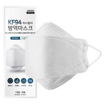 KF94 하나필터 황사 방역 마스크 흰색 1매입 개별포장, 10매