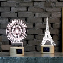 플라이토 아크릴 무드등 LED 탁상시계, 로맨틱조명