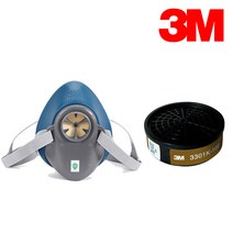 3M 면체마스크 단구형 세트 HF-52 + 3301K-100 방진마스크 방독마스크 방역 황사 미세먼지 방독필터