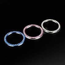 튜닝용품 수입차부품 견인고리 전동트렁크 one car key start button 장식 링 diamond rhinestone circle engine one click suv, 은