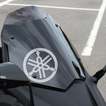 야마하 오토바이 로고스티커 티맥스데칼, 150x150mm, 검정