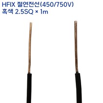 기성전선 HFIX 전선 단심 케이블 미터단위 절단판매 흑색 2.5SQ-1m, 1개