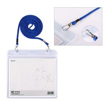 [조한스토어] 제이 명찰 PVC 연질 경질 사원증 학생증, 10개, 목걸이 미디어 명찰_가로형_파랑