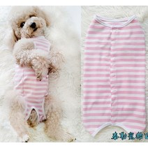 강아지 수술복 환견복 중성화후 보호 오버그루밍 A02, 핑크 화이트