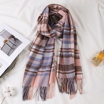 루오코 여성 가을 겨울 격자 무늬 캐시미어 스카프 패션 목도리