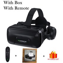 VR 헤드셋 3D 가상현실 메타 가상 현실 안경 장치 헬멧 렌즈 고글 스마트 폰 스마트, 협력사, 리모컨이 있는 상자 포함