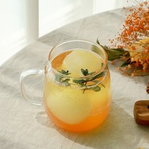 항아리 내열 유리 머그컵, 400ml(손잡이 있음)