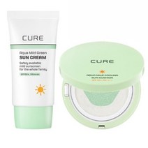 김정문알로에 큐어 아쿠아 마일드 선크림40ml+선쿠션25g 2종세트 비건SPF50+ PA++++ 한국 케이뷰티 자외선차단, 상세페이지 참조, 상세페이지 참조, 상세페이지 참조