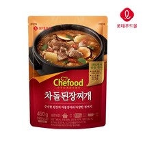 롯데푸드 쉐푸드 찌개 5개 (2종 택1)/의성마늘햄 부대찌개 차돌된장찌개, 차돌된장찌개450g/5봉, 450g