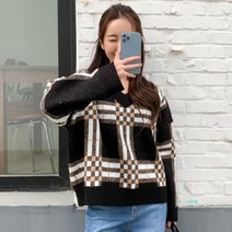 디작소 여성 봄 가을 니데크 루즈 브이니트 긴팔티