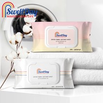 스웰데이 건조기 드라이 섬유 유연제 탈취 시트 80매X2팩., 베이비파우더, 베이비파우더, 베이비파우더_내지매수_상세페이지참조