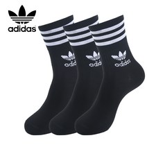아디다스 미드 컷 크루 삭스 3PP GD3576, 블랙