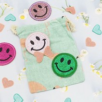 열접착 에코백 티셔츠 리폼 웃음 모양 패치