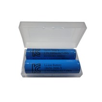 도미노스토리 18650 배터리 2000mah 2개세트 3.7V 7.4WH 충전지 2구케이스포함, 18650배터리2000mah2개