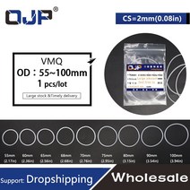 고무오링 패킹 실리콘 오링 고무링 흰색 실리콘 링 실리콘/VMQ O OD55/60/65/68/70/75/80/85/90/95/100*2m, 07 80x76x2mm_03 3 pieces