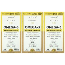 [3개] 엔자이메디카 아쿠아바이옴 오메가3 맥시멈스트렝스 레몬향 1000mg 60캡슐 DPA DHA EPA 도코사 펜타엔산 헥사엔산 에이코사펜타엔산