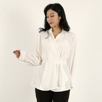 랩블라우스 빅사이즈페플럼카라정장블라우스