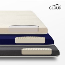 [특가쿠폰] 클라우드 푹신한 천연라텍스 침대 거실 바닥 토퍼 매트리스 + 속커버 + 겉커버 세트 (슈퍼싱글/퀸/킹)