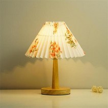 빈티지 Pleated 램프 5 스타일 디 밍이 가능한 USB 원격 제어 레트로 나무 LED 테이블 램프 밤 빛 책상 머리맡 홈 장식, printingfabric+ONOFF Switch