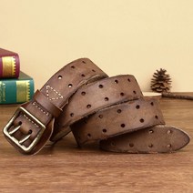 고정 스트랩 루프 캠핑 보트 뜨거운 벨트 luxe marque belt cowskin 정품 가죽 황동 구리 더블 바늘 버클 젊은 남성 39s 벨트 브랜드 새로운 스타일 카우보이, 카키색 옷감, 120cm