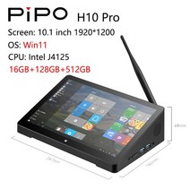 미니피씨 미니 PC 게임 조립 컴퓨터 4G Pipo H10 PRO 10, 16G 128G 512G WIN11+EU Charger