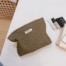 화장품 세면도구 대용량 파우치 Hylhexyr-레트로 웨이브 주름 메이크업 정리 클러치 백 여성용 대용량 지