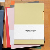 아날로그 슈프림 L홀더 A4 인조가죽 3단 수납 문서 서류, 그린