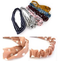 면골지 헤어밴드 와이어 패턴 반다나 여성 여름 헤어터번 머리띠 세안밴드