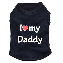 Pet Dog T-Shirt I Love My Daddy Mommy Vest Gift Costume Clothes for Small Puppy Cat Kitten Yorkshire, 1