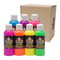 키즈 핑거페인트 형광색 120ml 7색 / 키즈맘아트 유아물감 핑거물감 핸드페인팅 바디페인팅 형광 유아 물감 미술 촉감 발달 놀이 드로잉카페 키즈카페 집콕 엄마표미술 홈스쿨