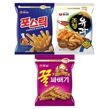 농심 대용량 지퍼 과자 포스틱 270g + 조청유과 300g + 꿀꽈배기 285g 1세트 단품, 3세트