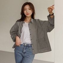 뉴란 고방체크 루즈핏셔츠