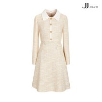 JJ지고트 배색 칼라 메탈 트위드 원피스 GN3M0OP90