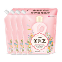 샤프란 꽃담초 섬유유연제 부케가르니 연꽃 리필 1.6L 4개