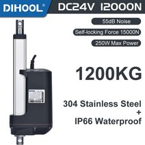 전동 테이블 리프트 전기 선형 액추에이터 DC 24V 12000N 푸시 1200kg 600mm 700mm 800mm 스트로크 모터 드라이브 스테인레스 스틸 파이프 강력한 트럭 잭, DC24V 50MM Stroke_20MMS 6500N