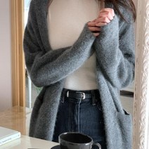 브이와이 여자 가운 롱 빅사이즈 폭스 스웨터 가디건