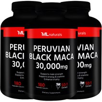 My Life [미국빠른직구] 마이라이프 내추럴스 페루비안 블랙 마카 30 000 mg, 180정, 3개