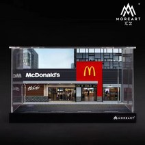슈프림 인테리어 포르쉐 디오라마 팬텀 모형 피규어 미니어쳐 다이캐스트 모형 자동차 미니카 포르쉐964 컬리넌 자동차완구 장난감 피규어 슈프림 주차장 진열장, E.맥도날드 씬 스폿